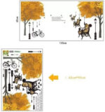 Park Roadside Tree, Chair, Street Lamp Decoration Stickers DF5073size60x90 - Image 5