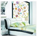 Colorful Flower Fabric Wall Sticker, Southern European Floral Print, Wildflowers size 60x90 df5075 - Image 2