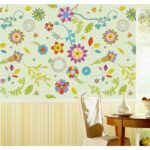 Colorful Flower Fabric Wall Sticker, Southern European Floral Print, Wildflowers size 60x90 df5075 - Image 3