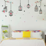 PG888  Girl's Walls Sticked with Bird Cages under Street Lamps and Loving Elk Composite Decoration Stickers - Image 3