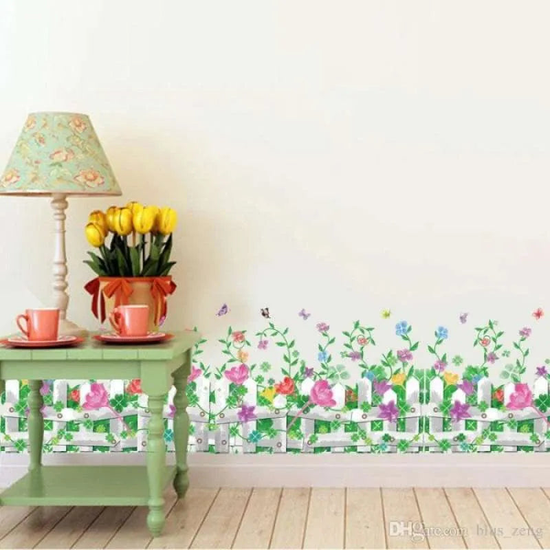 no-brand_no-brand_full01_2048x2048_d054a654-9f95-4c8c-b0a6-4f29d31f8004 Garden Flower Border Fence Wall Sticker size 50x70 am7110 - Image 1