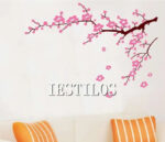 Paper Self Adhesive Home Wall Art Decor SALE Pink Flower Branches Wall Sticker JM7119 Floral PVC Removeable Wall Paper Self Adhesive Home Wall Art Decor - Image 4