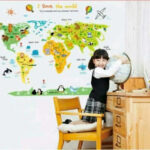 Stiker Dinding Map Animal acb1049 Wall Sticker Wallpaper - Image 4