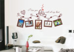 Removable Picture Frame Wall Stickers Vinyl Family Wall Stickers with 5 Photo Frames Love Bird Black Flower Vine Wall Decal Decoration size 45x60 ay640a - Image 4