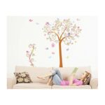 JM7250AB Owl Tree Wall Stickers for Kids Rooms 2pcs=1set Large Home Decor - Image 8