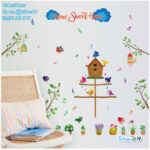 Transparent wall sticker, birdhouse design, HOME SWEET HOME size 50x70 SK7081 - Image 4