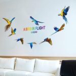 Xl6046Wall Stickers Flying Parrot Bird Jungle Colorful Tropical Interior Sticker Wall Decoration Scandinavian Style DIY Living Room - Image 3
