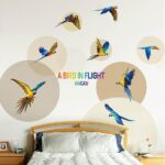 Xl6046Wall Stickers Flying Parrot Bird Jungle Colorful Tropical Interior Sticker Wall Decoration Scandinavian Style DIY Living Room - Image 2