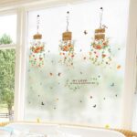 Wall Sticker, Hanging Pot Flower Art Sticker, Interior Plant, size 50x70 xls7106 - Image 3