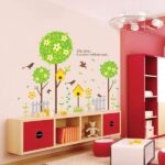 Wall stickers Pop illustration Birds and birdhouses Interior wall decor Scandinavian style DIY Removable size 60x90 xy1152 - Image 3