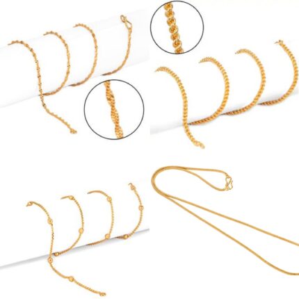 Copy of Set of 4 - Golden Alloy Chains pack of 4 gold plated chains
