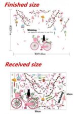 SK9357 Peach Flower Bicycle Wall Sticker - Multi - Image 7