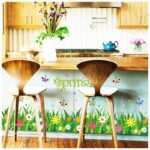 Wall sticker, wall sticker, wallpaper sticker, wall decoration, wall decoration, interior decoration, spring, flower, flower garden, butterfly, butterfly, butterfly size 50x70 sk7088 - Image 2