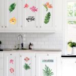 Home Wall Stickers Tropical Watercolor Leaf Flowers Wall Stickers Waterproof Wall Decal Stickers  size 50x70  sk7173