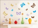 Colorful Butterfly Wall Decals Vibrant Butterflies Wall Stickers Kids Butterfly Wall Stickers for Girls Room Bedroom Nursery Decor size 50x70 ay646 - Image 3
