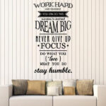 Vinyl Wall Decal Motivation Office Space Work Hard Dream Big Quote Words Decor Stickers Mural - Image 2