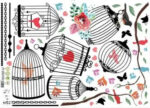 PG888  Girl's Walls Sticked with Bird Cages under Street Lamps and Loving Elk Composite Decoration Stickers - Image 7