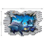 Wall stickers, trompe l'oeil, trick art, 3D, three-dimensional, pop-out, wall sticker, wallpaper sticker, wall decoration, wall decoration, interior decoration, sea, dolphin, - Image 4