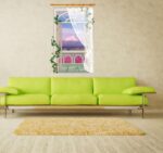 Windows Lavender 3D wall sticker PVC removable waterproof creative sticker, bedroom living room fresco SK9022B - Image 2