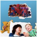 AY9269 3D Spiderman Floor Stickers wall Decals Removable PVC Superman Wall stickers Home Decor Mural Cartoon Decor - Image 3