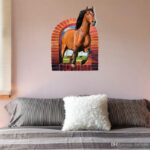 3D Horse animals Background Wall Sticker for Living Room SK9074 - Image 9