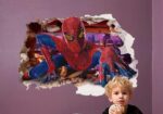 AY9269 3D Spiderman Floor Stickers wall Decals Removable PVC Superman Wall stickers Home Decor Mural Cartoon Decor - Image 7