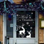 White Snow Reindeer Window Glass Door Removable Christmas Wall Sticker - Image 5