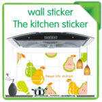 Pear Fruit Kitchen Decor Oil Proof High temperature Resistant Aluminum Foil Removable Tile Wall Stickers - Image 2