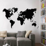 AY9133 New arrive Map of the World Wall sticker Black Large Vinyl Wall Decal Sticker Home decor - Image 4