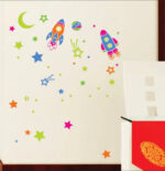 Really cute wall sticker with spaceships. size 50x70 dm570174 - Image 2