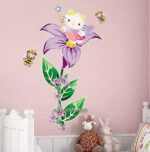 Large Hello Kitty Fairy Flower Wall Stickers Girls Decor Decals Vinyl Removable - Image 6