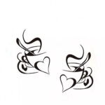 Double Love Coffee Cup Wall Sticker Removable Home Decor Wall Art Two Colors New - Image 5