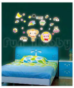 Cortina 25 cm Night Cartoon Radium Theme Vinly Wall Stickers Multi Color Glow in the Dark Sticker - Image 3