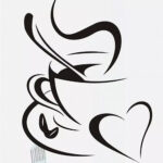 Double Love Coffee Cup Wall Sticker Removable Home Decor Wall Art Two Colors New - Image 6