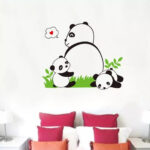 Jm8317 Panda Happy baby Pattern Removable Wall Stickers Decal Kids Home Decor USA - Image 3