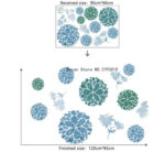 Blue & Green Floral Mandalas Wall Stickers or Cabinets Decal Set - Image 10