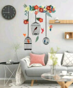 Xh6014a LARGE Flower Bird Cage Birds Wall Sticker PREMIUM PVC Floral wall Art Vinyl deco - Image 2