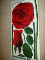 RED ROSE WALL DECAL REMOVABLE 24" x 13" WASHABLE CAN REPOSITION new SEE PICS - Image 3