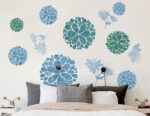 Blue & Green Floral Mandalas Wall Stickers or Cabinets Decal Set - Image 4