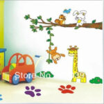 Giraffe Monkey Jungle wall Sticker Children;s Room Nursery Removable DM690003 - Image 2