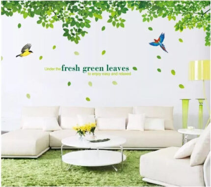 Green Leaves Wall Art Sticker Home Décor DIY Living Room Bedroom Wall Sticker Ay233b