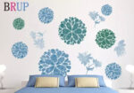 Blue & Green Floral Mandalas Wall Stickers or Cabinets Decal Set - Image 9