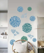 Blue & Green Floral Mandalas Wall Stickers or Cabinets Decal Set - Image 7