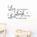 Live Every Moment, Laugh Every Day, Love Beyond Words, Wall Decal Motivational Sticker, Family Inspirational Wall - Image 3