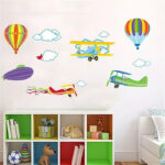 Jm6607 Wall Sticker For Kids Room Home Decoration Wall Decor Air Balloon Plane - Image 5