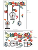 Xh6014a LARGE Flower Bird Cage Birds Wall Sticker PREMIUM PVC Floral wall Art Vinyl deco - Image 3
