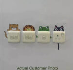 NEW Set of 12 Cartoon Animals Light Switch Cat Lion Frog Crab Panda Wall Sticker - Image 4