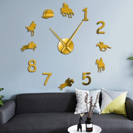 Wall Clock Home Decor  Modern Design Giant Wall Clock Rodeo Horse Riding DIY Wall Watch 08020