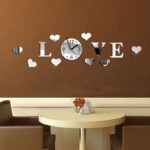 DIY Decoration LOVE Stereo Acrylic Clock Living Room Mirror Wall Sticker large