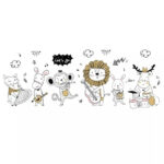 Animal Music Band Lion monkey wall stickers decals children bedroom kindergarden size 50x70  sk7177 - Image 3